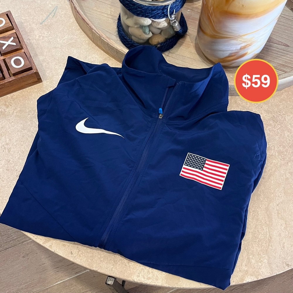 Nike Team USA Olympic Full Zip Jacket Blue Large Tall